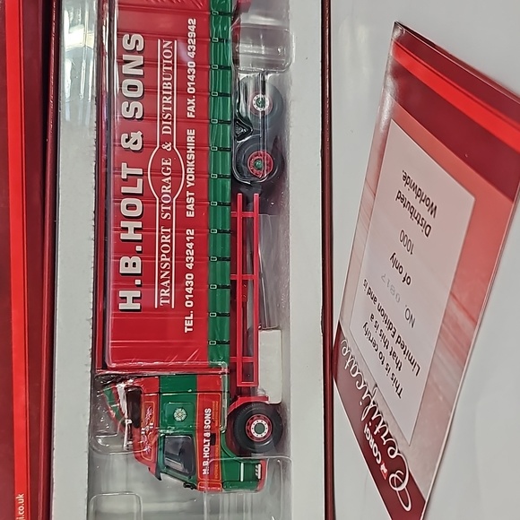 Corgi diecast model H B Holt trucking Volvo wheel rigid Curtainside new in box - Picture 8 of 8